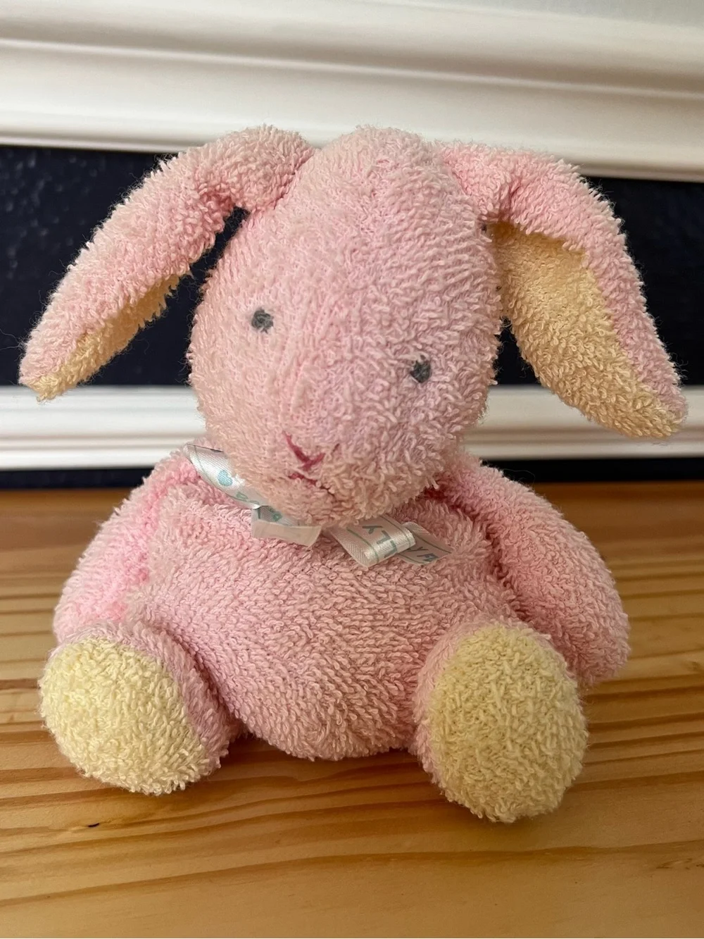 Prestige Belly Flops Buffy Pink Bunny Rabbit Terry Cloth Bean Bag Stuffed Toy